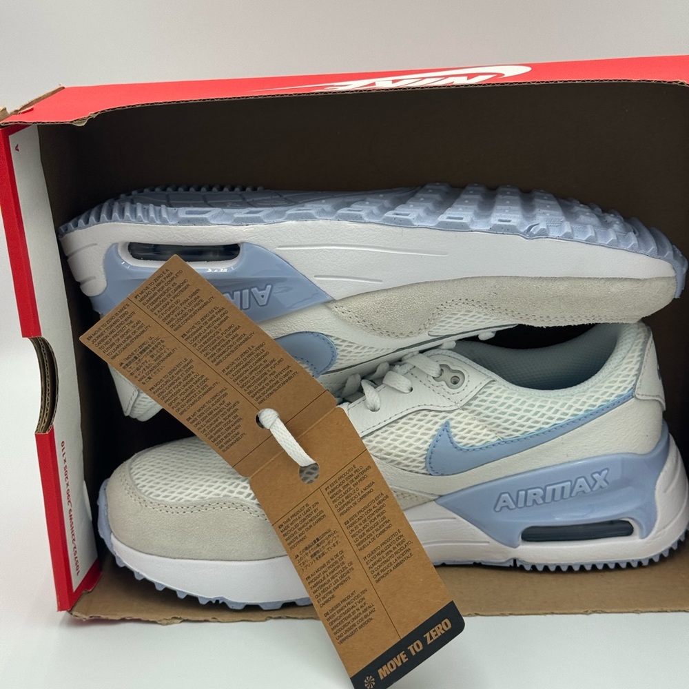 Nike Air Max White and Light Blue Sneakers New 5y/6.5w